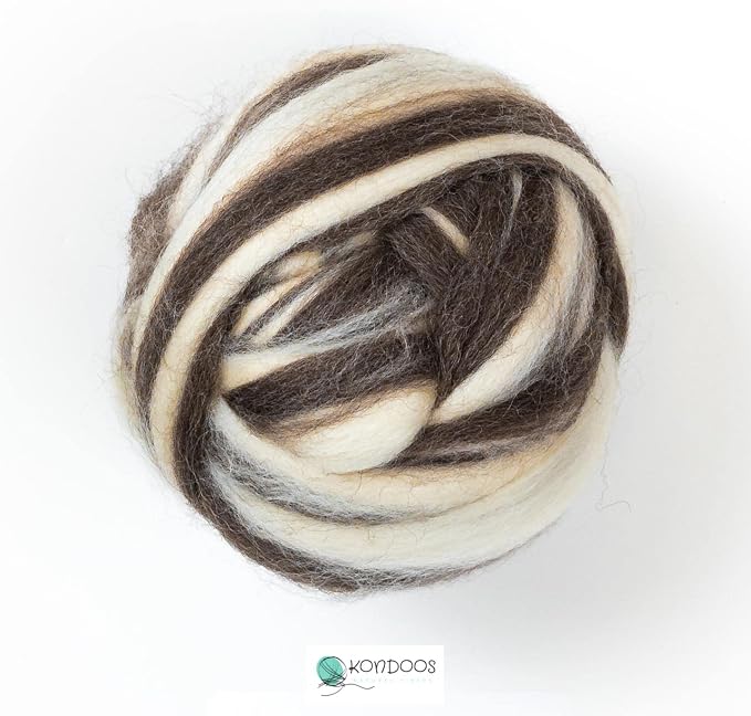 Natural Wool roving, 8 OZ. Best by Kondoosnaturalfibers