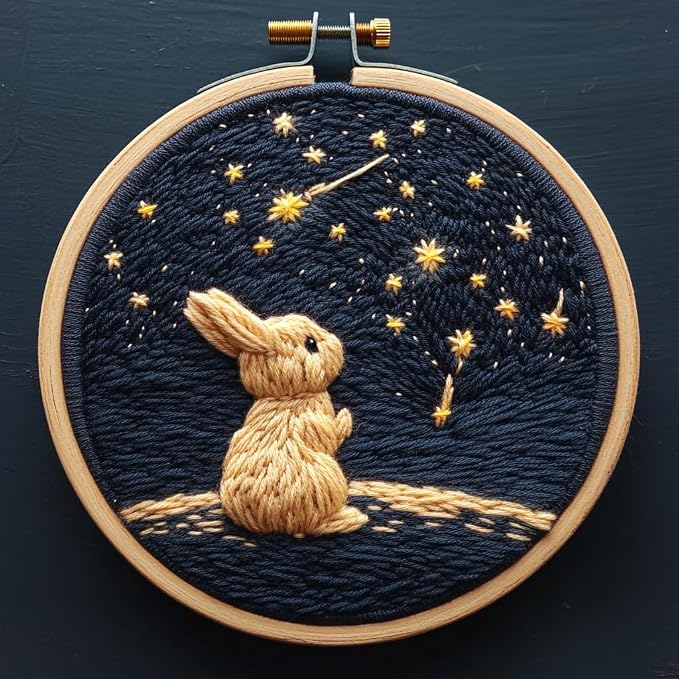 Punch Needle kit for Beginners – Sweet Cute Bunny Embroidery Set, Punch by Unknown