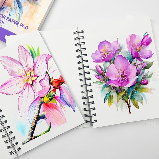 KOVIEDE 100% Cotton Watercolor Paper Pad 30 Sheets, Cold Press 140lb/300gsm - Image 7