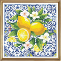 FREEBLOSS 11CT Lemon Stamped Cross Stitch Kits Embroidery Kits by FreeandCreativeCraftsArt