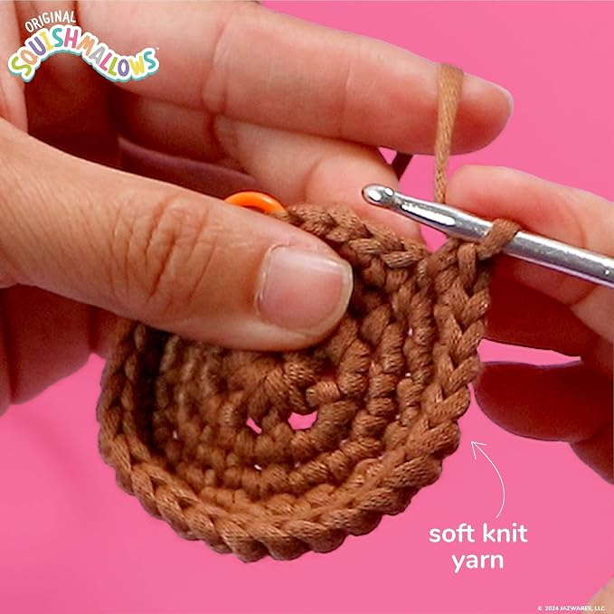 Original Squishmallows Omar the Bear Crochet Kit, Includes Yarn, Crochet Hook - Image 5
