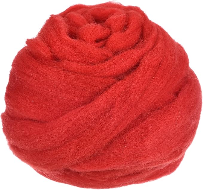 uxcell Needle Felting Wool, 3.5 Oz Nature Fibre Wool Yarn Roving by uxcell