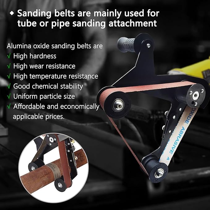 20 Pcs 1-1/2 x 29 Inch Sanding Belts,4 Pcs Each of 60/120/240/400/600 Grits Sanding Belt for Pipe Sander Adapter,740 x 40 mm Sanding Belts for Pipe or Tube Sanding Attachment.