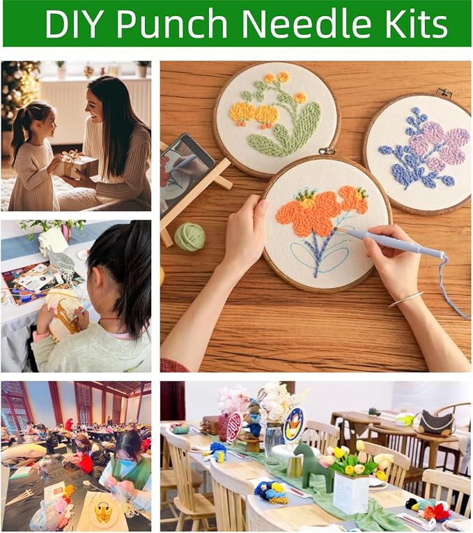 DIY Punch Needle Kits Green Sea Turtle - Image 7