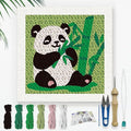 Doodlream Panda Eating Bamboo DIY Punch Needle Embroidery Kit by Doodlream