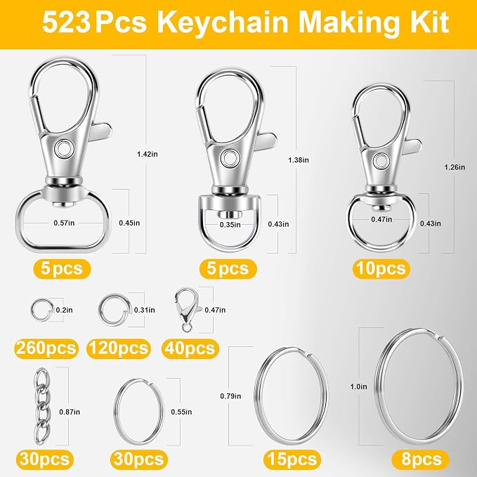 523PCS Keychain Making Kit, Keychain Making Supplies Including Keychains Clips - Image 2