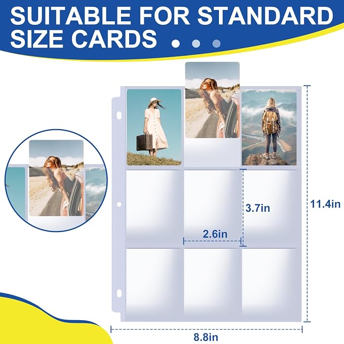 2160 Pockets Card Sleeves Binder Sheets, 9 Pocket Card Sleeves - Image 2