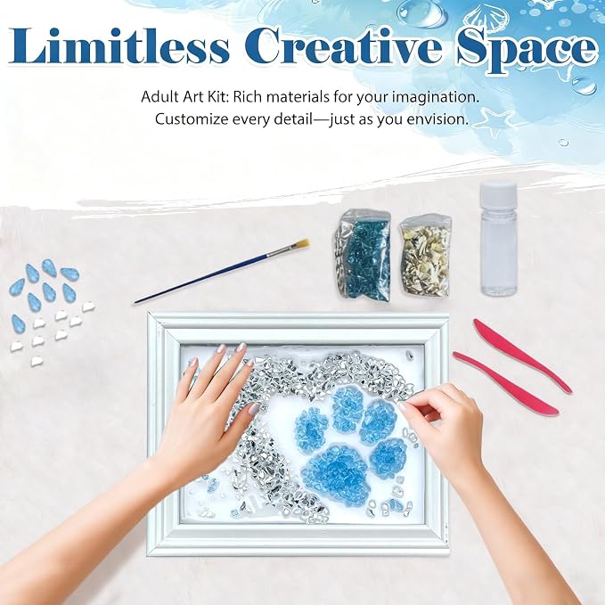 CIYOJA Sea Glass Stained Glass Kit – Cat Paw Resin Art Mosaic Kit - Image 2