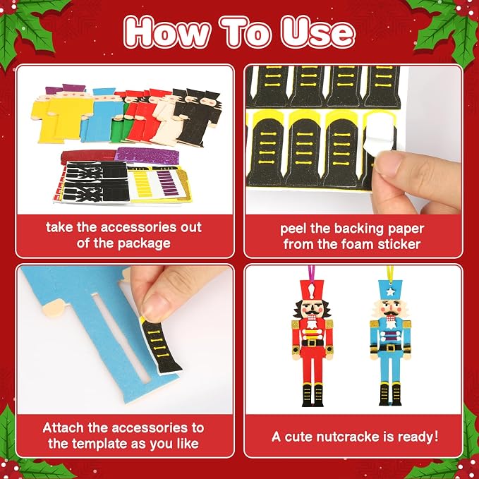 Fennoral 12 Pack Nutcracker Craft Kit - Image 3