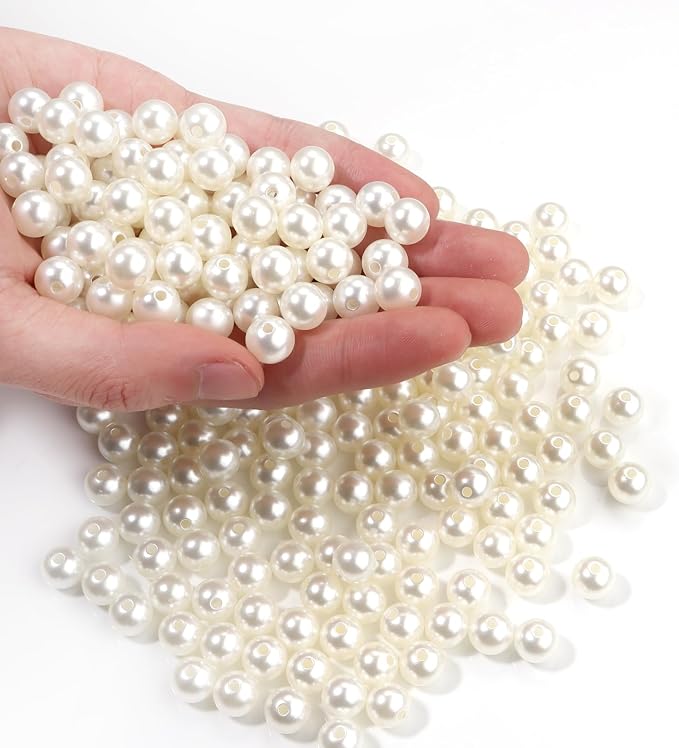 200pcs Creamy White 10mm Pearl Beads by chuyau