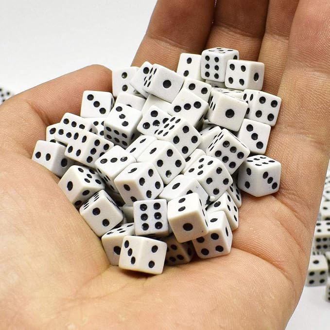 100Pcs 8mm White Dice, Adult Game Dice - Image 5