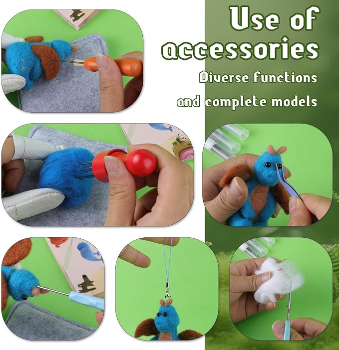 SOCNITC Needle Felting Kit for Beginners, Wool Roving 40 Rolls, Felting Needles - Image 5