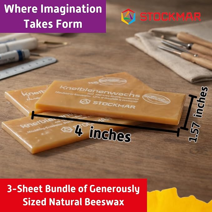 Stockmar Modelling Beeswax Sheets – 3 Sheets of Natural Color - Image 3