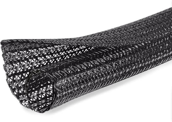 10ft - 3/8 inch Cord Protector Cable Sleeve Split Wire Loom Tubing by Moxita