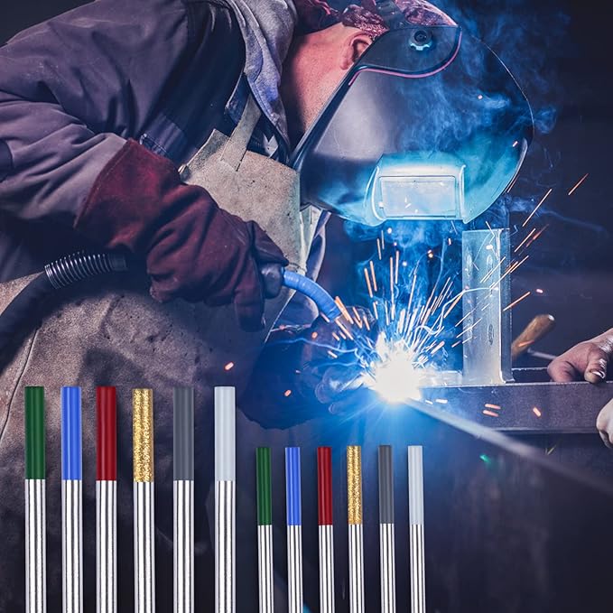 TIG Welding Tungsten Electrodes Tungsten Service 10-Pack（Gold - 1.5% Lanthanated Tungsten 3/32"）