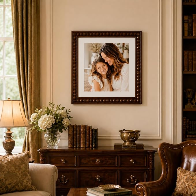 Solid Wood 12x12 Picture Frame Beaded Frame - Image 2