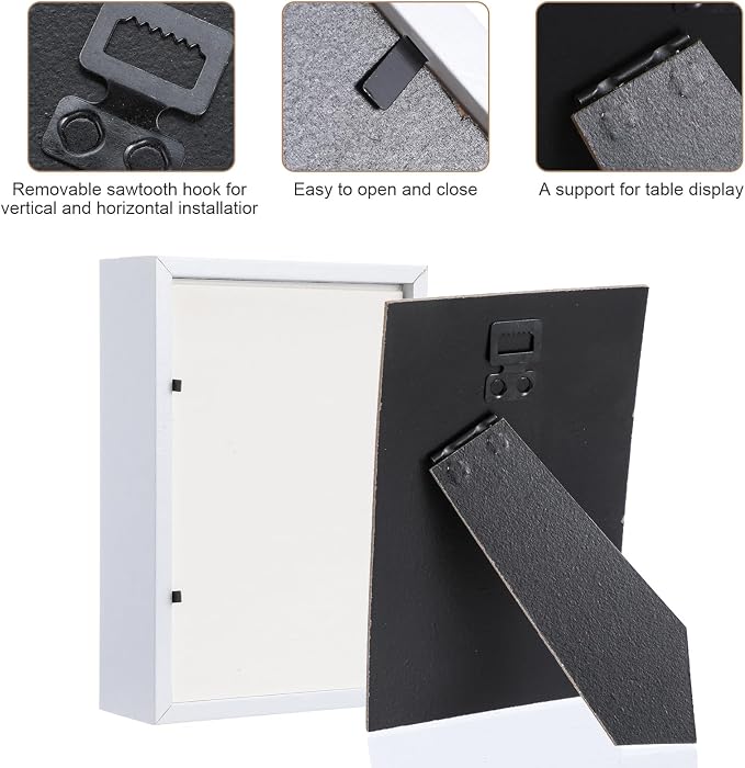 6 Pack 4 x 6 Inches Shadow Box Frame, Small Wood Frame Memory Display Cases - Image 3