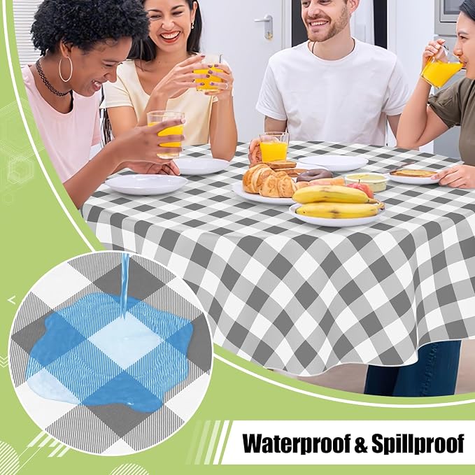 Smiry Oval Table Cloth, Waterproof Vinyl Tablecloths - Image 2