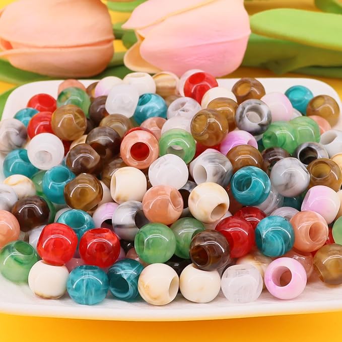 160pcs 12mm Acrylic Colorful Pop Ocean Style Large Hole Macrame Beads | Summer - Image 2