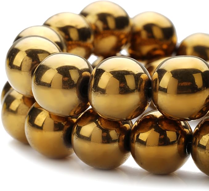 Zenkeeper 108Pcs Gold Hematite Spacer Loose Beads Bulk - Image 5