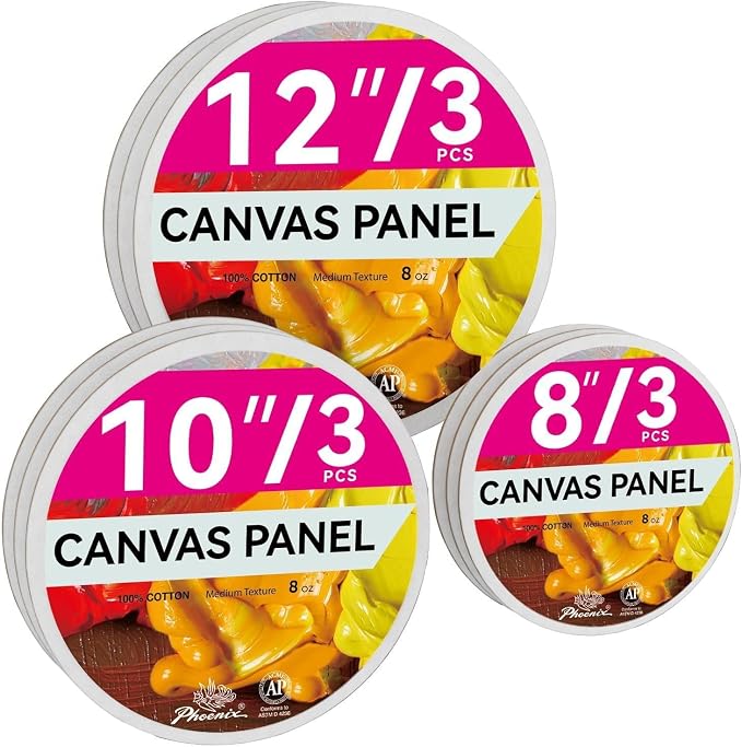 PHOENIX Round Canvas Painting Boards by PHOENIX
