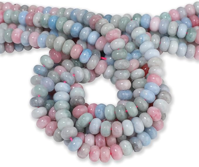 Songxi 5x8mm Natural A+ Morganite Rondelle Beads, Gemstone - Image 8