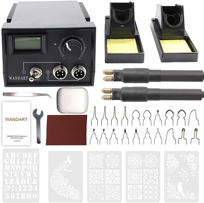 Professional Wood Burning Kit, Wandart 60W Wood Burning Tool Pyrography Kit by Wandart