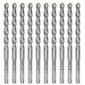 10-Piece 3/8" SDS Plus Drill Bits Rotary Hammer Drill Bit Set, Carbide Tipped for Drilling Concrete Cement Porcelain Tiles Ceramic Pots Stone Brick, Diameter 10mm, 160mm Long, SDS Plus Shank.
