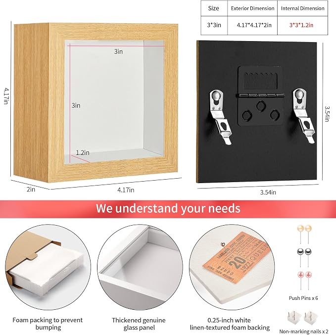 3x3 Mini Shadow Box Picture Frame - Image 3