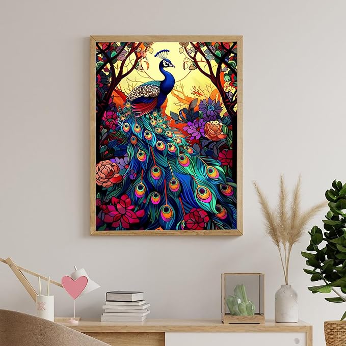 Naykow Diamond Art Kits for Adults Peacock Diamond Painting Peacock Stained - Image 5
