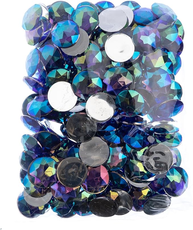 John Bead 200 Pieces 20mm, Acrylic Round Flat Back Rhinestones - Image 2
