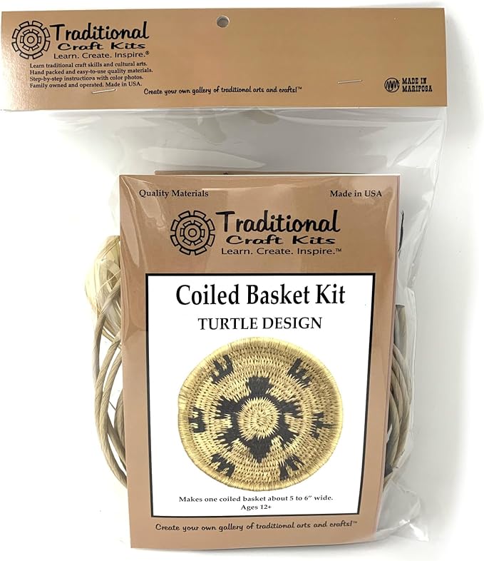 Traditional Craft Kits Coiled Basket Weaving Kit Turtle Design Tray Project | - Image 3