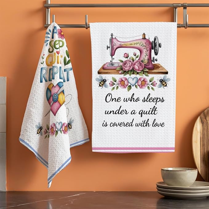 Quilters Gifts Kitchen Towels, Sewing Quilting Lovers Gifts Kitchen Towels - Image 3