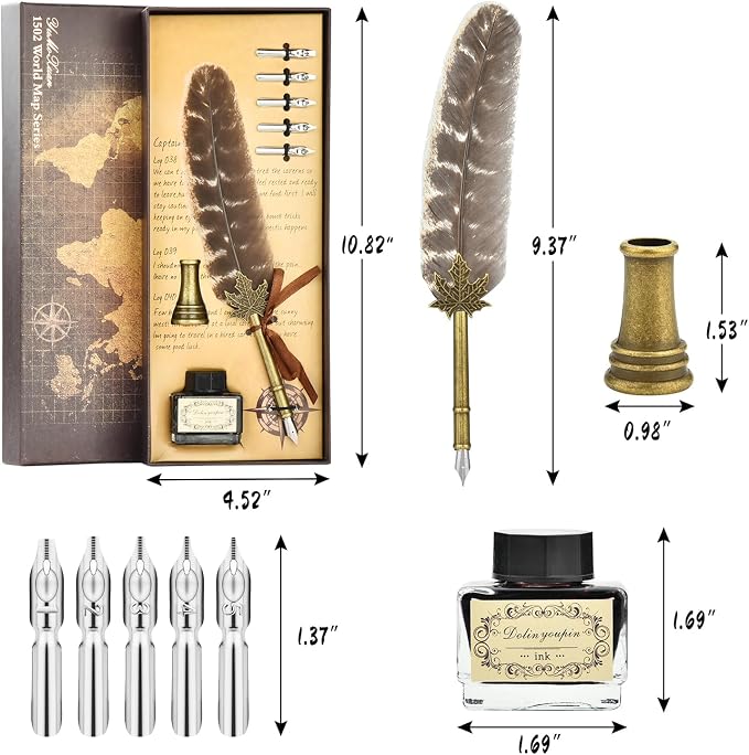 Hethrone Feather Pen and Ink Set - Image 3