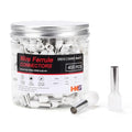 HKS 400PCS Wire Ferrule Connectors - AWG10-6.0mm² Copper Barrel Pin Cord Ends Insulated Ferrules Terminals - E6012 White