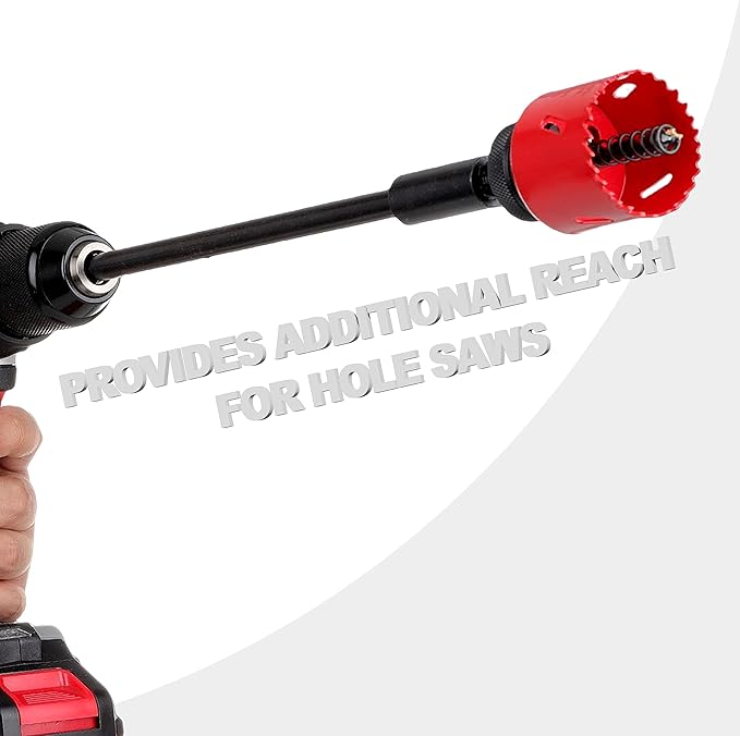Tools Hole Saw Extension Chuck, 10-Inch x 3/8-Inch Hex Shank Reducing Locking Impact Extension