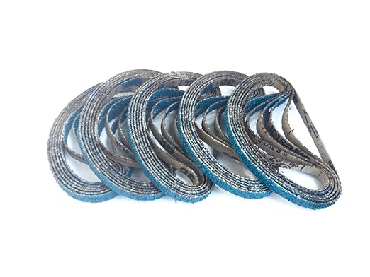 3/8 x 13 Inch Sanding Belts - Starcke Premium 120 Grit Blue Zirconia Cloth Belt Sanders for Woodworking, Metal, Composites & Aluminum, Autobody Sandpaper Belts, Narrow Air File Belt Sanding - 30 Pack