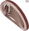 10 Pcs Sanding Belts 3/8 x 13 Inch 60 Grit Aluminum Oxide Abrasive Sandpaper for Belt Sander Metal Grinding Wood Working Weld Rust Removal