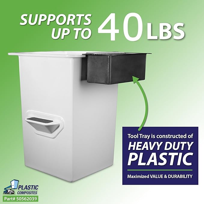 Plastic Tool Tray - Bucket Mounted - Large - Outside Mount - Heavy Duty (2025 Version)