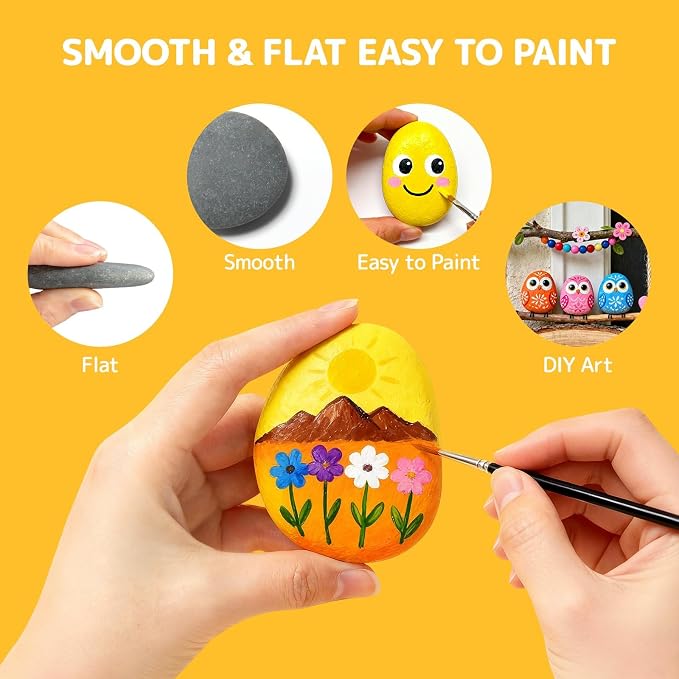 Simetufy 120Pcs Rocks for Painting, Flat & Smooth Stone to Paint, Hand Picked - Image 4