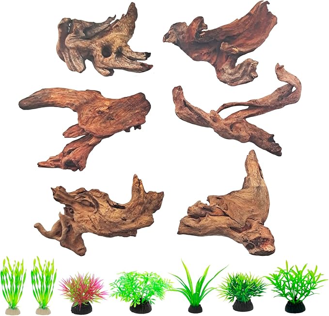 Natural Driftwood Decor for Aquarium Decorations Reptile Tank Accessories by FUNOJOY