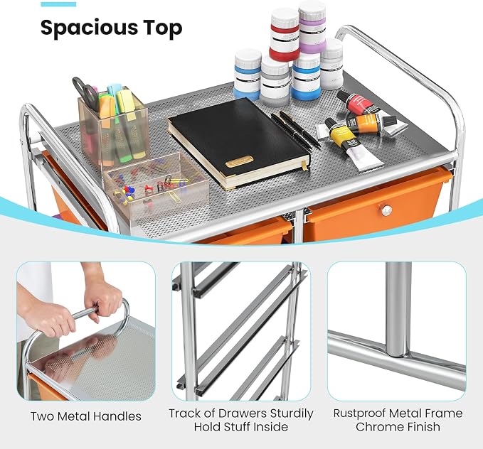 BECOMFORT 10-Drawer Rolling Cart - Image 6