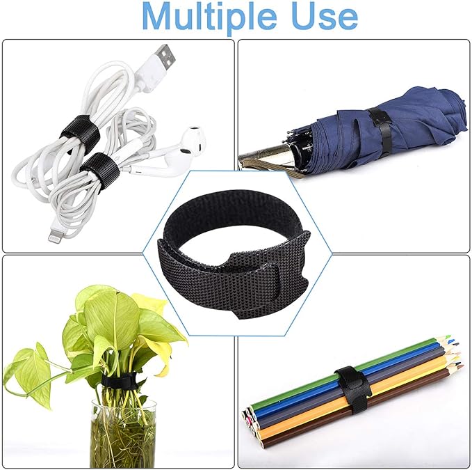 Nettbe 60 PCS 6 Inches Reusable Cable Ties, Adjustable Cord Straps Wire - Image 5