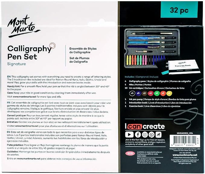 Mont Marte Calligraphy Set, 32 Piece. Includes Calligraphy Pens, Calligraphy - Image 6