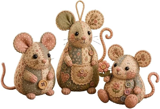 Patchwork Mouse DIY Kit, Handmade Sewing Craft Kit - Image 6