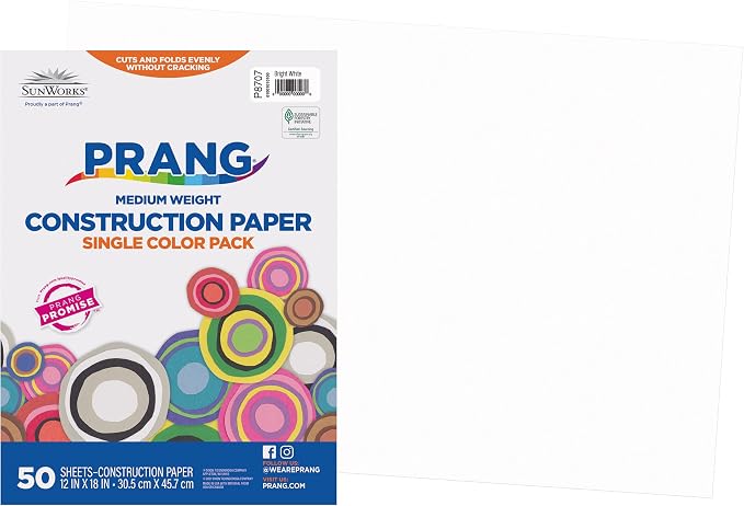 Prang Construction Paper, Bright White, 50 Sheets by Prang