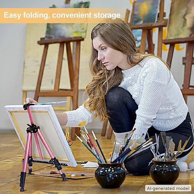 RRFTOK Pink 17-66 Inch Adjustable Art Easel Stand - Image 3