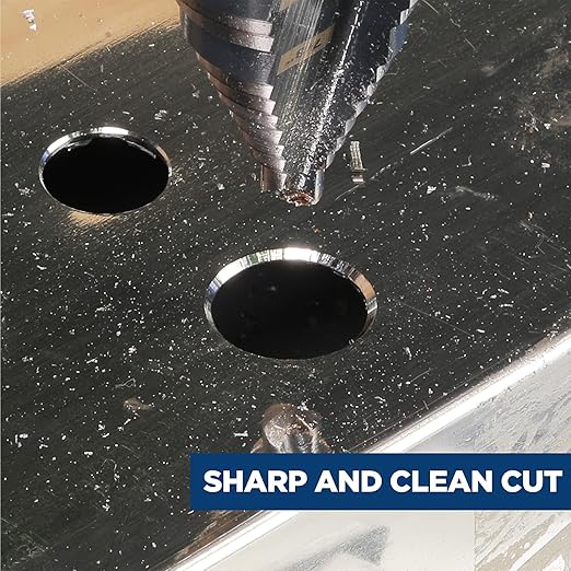 3/16 to 7/8 Inches M2 HSS Step Drill Bit for Metal, Plastic, Wood, Aluminum, Heavy Duty Unibit with Multi Hole Sizes