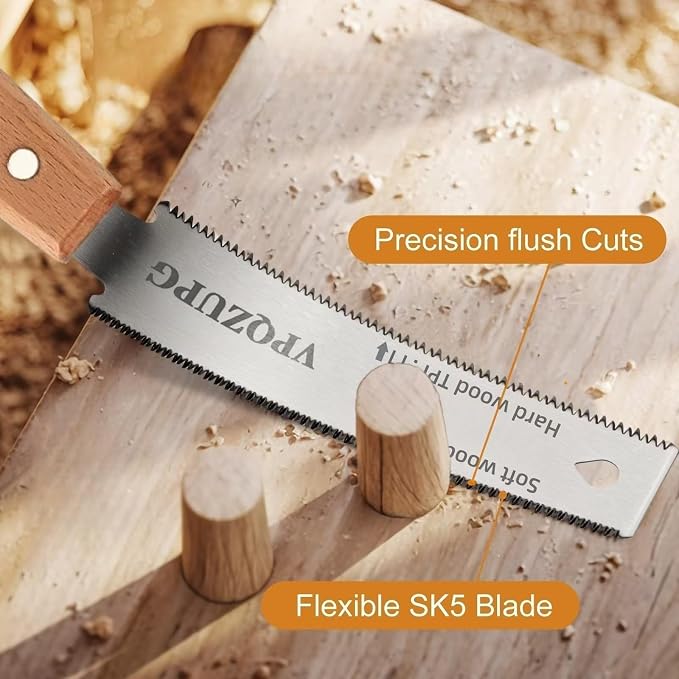 6 Inch Japanese Pull Saw，Hand Saw Woodworking Tools，Wood Handle, Sharp & - Image 4