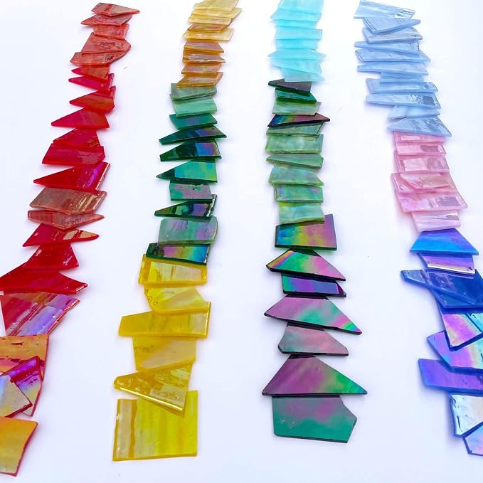 LITMIND 2.2LB Iridescent Mixed-Color Stained Glass Scraps - Image 2